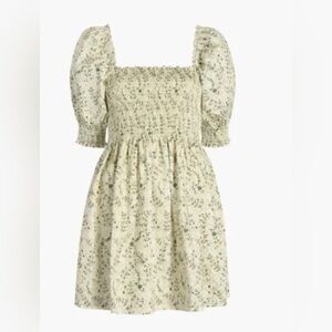 Dashing  SMOCKED DRESS Yellow White Balloon Sleeves Lined Summer Women Dress 3X